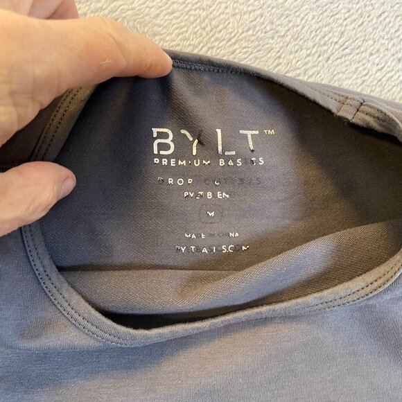 BYLT Womans T-Shirt Medium Premium Basics Drop-Cut Charcoal Gray - Picture 5 of 10